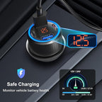 5 Pack USB C Car Charger, 4-Port 65W Car Power Adapter with Voltmeter QC+PD 3.0 Fast Charging Cigarette Lighter USB Charger for iPhone 17/16/15/14/13/12 Pro Max,Galaxy S25/S24,Android(Black)