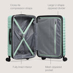 U.S. Traveler Boren Expandable Hardside Rugged Travel Luggage with 8 Spinner Wheels, Mint, Carry-on 22-Inch