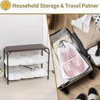25 Pack Travel Shoe Bags, 15.7" x 11.8" Frosted Transparent Travel Shoe Pouch, Waterproof Portable Drawstring Travel Shoe Bag Organizer, Essential for Travel, Storage for Miscellaneous Items