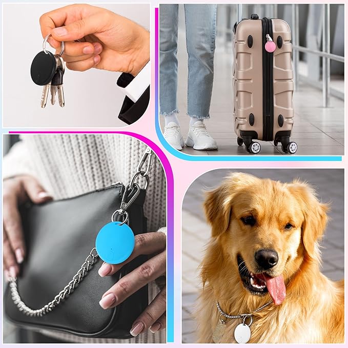 Konohan 5 Packs Smart Item Finder Portable Tracker GPS Tracking Mobile Anti Loss Smart Device Key Finder Tag Locator with Sound for Bags Wallets Backpacks Pets Keys Luggage(Cute)
