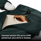 Halfday Convertible 2-in-1 Garment Duffel Weekender Bag 45L: Wrinkle-Free Travel (Hanging Suit Compartment, Shoe Pockets, Trolley Sleeve), Durable & Water-Resistant Carry-on, Hunter