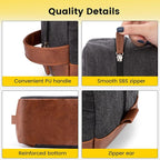 Vorspack Travel Toiletry Bag - Hanging Toiletry Bag for Men Water Resistant Canvas Shaving Bag with Large Capacity for Travel - Dark Grey