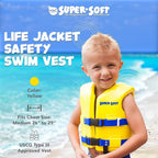 TRC Recreation Super Soft Child Life Jacket USCG Approved Vinyl Coated Foam Swim Vest for Kids Swimming Pool and Beach Gear