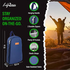Life 2 Go 12 Pcs Camp Cooking Utensil Set & Outdoor Kitchen Gear Cookware Kit, Portable Compact Carry Case for Camping, Hiking, Travel, BBQ Grilling Stainless Steel Accessories Spoon & Fork, Navy