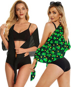 CHICGAL 2 Pieces Women Beach Sarong Bathing Suit Wrap Skirt Sheer Bikini Swimsuit Cover Ups for Swimwear