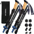 TREKOLOGY Trek-Z Cork Grip Trekking Poles – Lightweight Folding Hiking Poles, Adjustable Height, Compact Travel Design, Aircraft-Grade Aluminum Walking Sticks for Men & Women