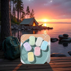5 Boxes Blue Portable Soaps Sheets, Mini Portable Travel Soap Paper Sheets Disposable Water Soluble Hand Washing Bath Scented Paper Soap Camping Soap and Shampoo for Outdoor,Outdoor Recreation
