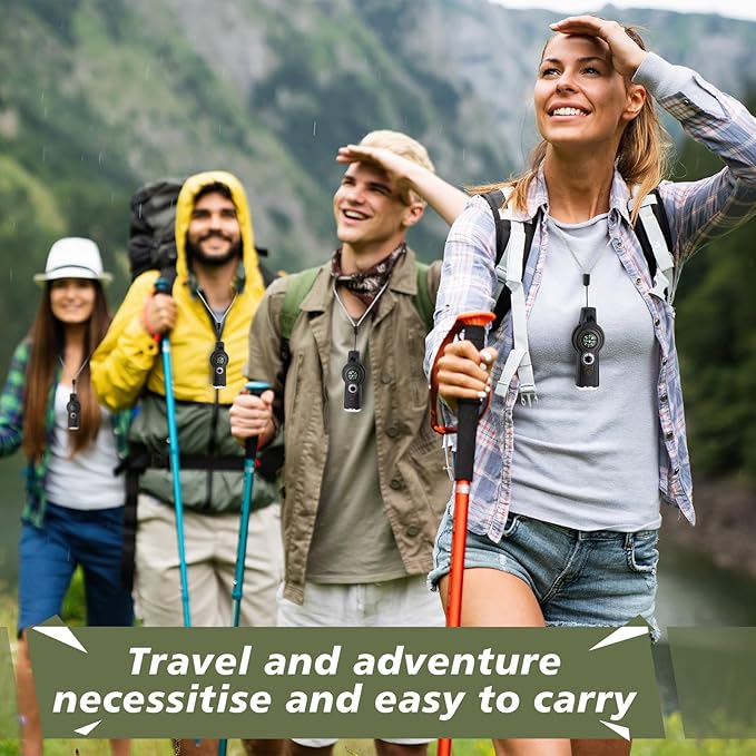 Arrowbash 12 Pack Emergency Survival Whistle 7-in-1 Compass Hiking Survival Safety Whistle with Lanyard Outdoor Multifunctional Tool Ideal for Hiking Camping Rescue Signaling