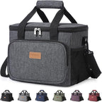 Lifewit Large Lunch Bag, Insulated Lunch Box, Soft Cooler Cooling Tote for Adult Men Women, Dark Gray 24-Can (15L)