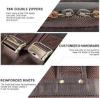 TIDING Full Grain Leather Laptop Backpack for Men, Vintage 15.6 Inch Computer Work Bag College Business Casual Daypack