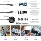 Apple Watch Charger Multi Charging Cable 6FT, Nylon Braided USB AM Port to Lightning Type C USB C Cord iWatch Magnetic Wireless 3 in 1 Charging Wire for iPhone Android Phone and iWatch