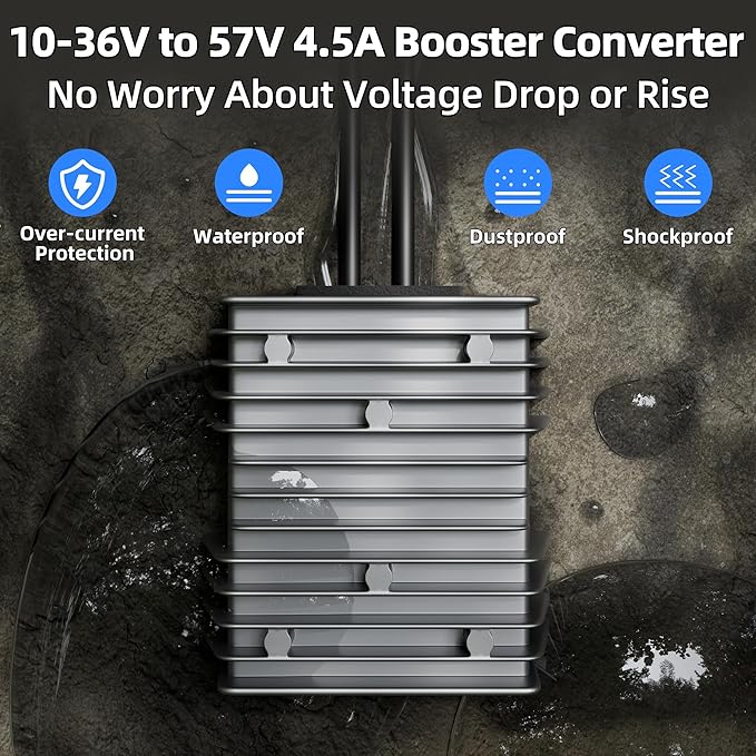 Starlink Gen 3 12V Adapter Step Up Converter with 50A Anderson Plug 12V-36V to 57V 4.5A Booster, Starlink Gen 3 Power Supply Quick Connect/Disconnect Connector 23FT/7M DC Power Cable