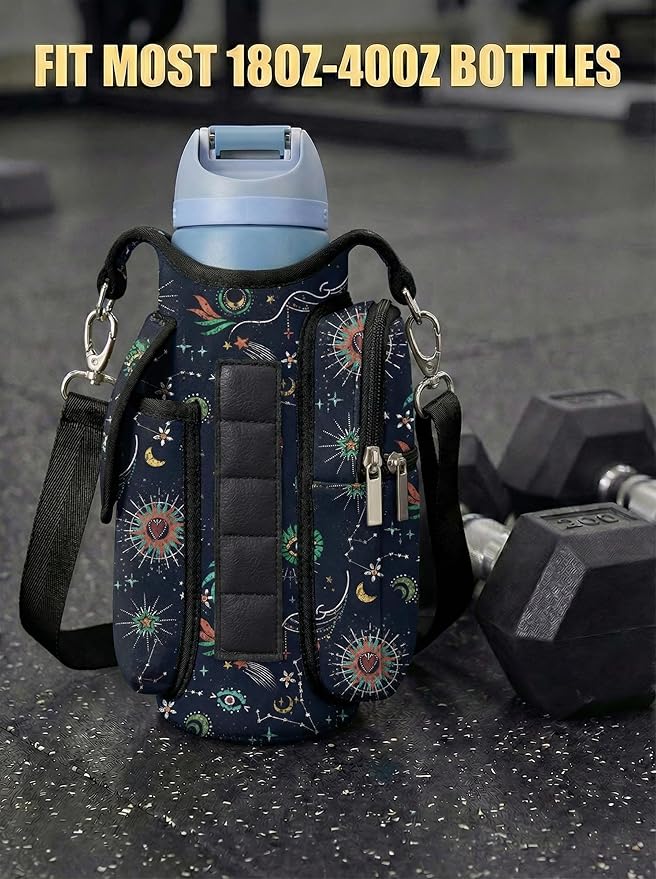 AUPET Magnetic Gym Bag for Men & Women, Small Gym Bag Organizer, Crossbody Magnets Gym Water Bottle Bag Holder Carrier Fits for 18-40oz Owala Yeti Hydro Flask, Workout Pouch for Phone, Keys & Wallet