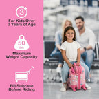 FUL Hello Kitty 19 Inch Carry On Luggage, Kids Ride On Suitcase with Spinner Wheels, Hardshell Rolling Travel Trolley, Pink