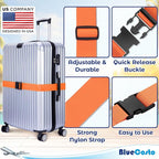 Luggage Straps for Suitcases - TSA Approved - Multicolored, 4 PK - Premium Nylon Belts for Suitcase, Briefcase & Travel Bag - Adjustable Strap Length 46" - 78"