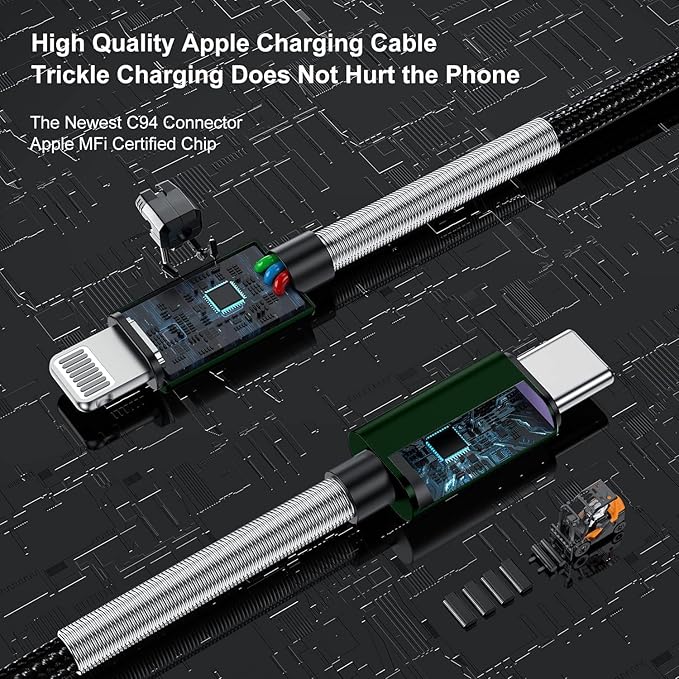 2Pack 10ft iPhone Fast Charger Cable, [Apple MFi Certified] Long USB C to Lightning Cable 10 Foot, High Fast 10 Feet Apple Charging Cord for Apple iPhone 14/14 Pro Max/13 Mini/12/11/XS/XR/8/7Plus,iPad
