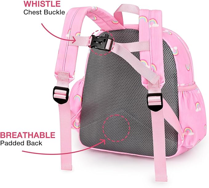STEAMEDBUN Corduroy Kids Backpack for Girls 5-8: Girls Backpack for Elementary Kindergarten - 15 inch Cute Backpacks for Kids - Rainbow