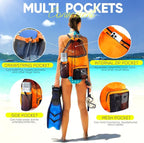 HOHOM Swim Mesh Beach Bag, Waterproof Gym Bags for Women and Men, Large Pool Bag Swimming Gear Drawstring Backpack