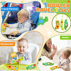 3PC Fidget Popper Sensory Toys Airplane Travel Activities for Toddlers Goodie Bags Pop It Fidget Toys for 12+ Month Babies 1 2 3 Year Old Girls Boys Valentine Gift Easter Basket Stuffer Gift