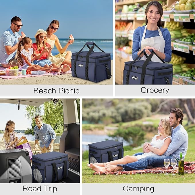 Soft Insulated Cooler Bag Collapsible Large Travel Coolers Soft Sided Coolers Ice Chest, Leakproof, Waterproof