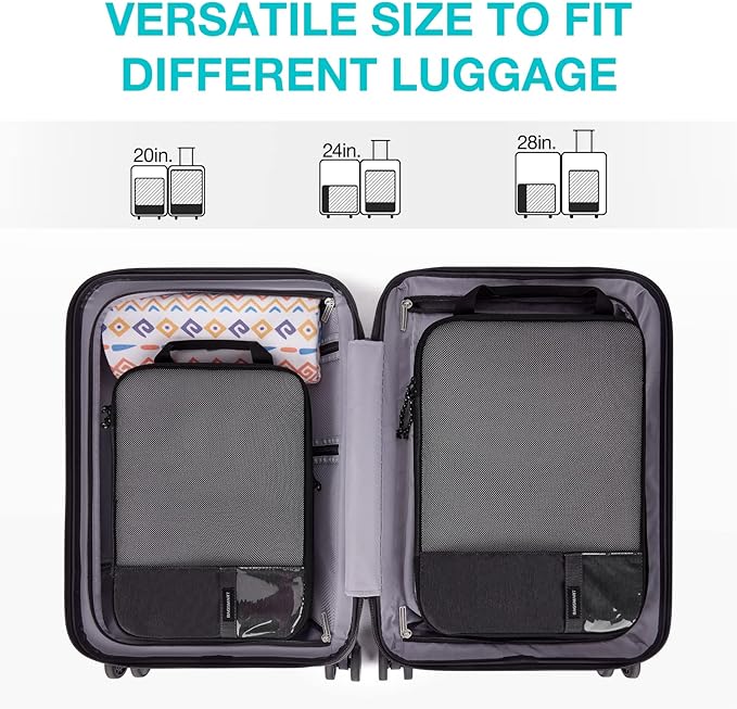 BAGSMART 6 Set /4 Set/2 Set Compression Packing Cubes for Travel, Lightweight Luggage Organizer Bags, Durable Space Saver Bags Travel Essentials