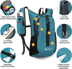 Seektop 15L Small Hiking Backpack for Women Men, Lightweight Hiking Packable Daypack with Phone Pocket for Travel Camping (Teal Blue, 15L)