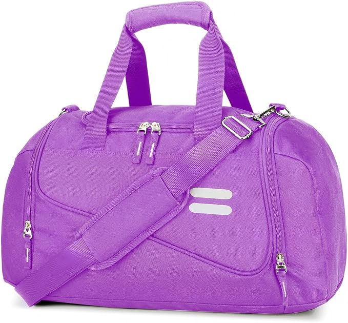 Gym Bag for Men & Women - 30L Duffel Bag with Shoe Compartment, Weekender Water Resistant Duffle Bag for Travel, Sports, Fitness & Workouts, Purple