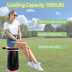 ALEVMOOM Upgraded XXL Collapsilbe Stool with Cushion,More Sturdy and Height 19.7“,D11.8”,Portable and Lightweight Adjustable Telescoping Stool for Camping Hiking BBQ Max Loading 1000Ibs