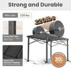 Join Nature Portable Outdoor Camping Table Large for 2-6 Person - Foldable Camp Table with Aluminum Roll-Up Top & Carry Bag for BBQ, Tailgating, Backyard, 220 Lbs Capacity, Stable & Sturdy (Black)