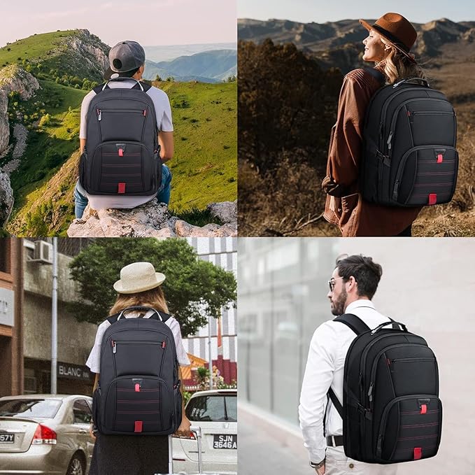 ANTERK Extra Large Backpack, 18.4 Inch Travel Laptop Backpacks for Men Women, 55L Anti Theft Water Resistant College Bussiness TSA Airline Approved Work Computer Backpack, Black