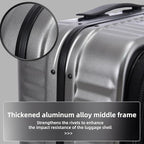 Kaleenie 2 pieces 20/29 Aluminum Frame Carry On and Checked Luggage Set with Side Opening,Lightweight Hardshell ABS+PC Trunk Suitcase with TSA Lock,360° Universal Wheels & Adjustable Handle,Dark Gray