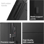 3-Piece Luggage Set 3 (20"/24"/28"), Hardside Suitcases with 8 Spinner Wheels, Scratch-Resistant ABS Shell, set2, set3 Travel Suitcase, TSA Lock (Minimalist Design, Black)