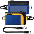 VULKIT Water-Resistant Keychain Wallet with Lanyard for Men and Women, Outdoor Zipper Pouch Wallet with Clear ID Window, for Hiking, Fishing, Skateboard and any Outdoor Activities, Summit Sky