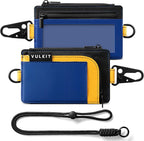 VULKIT Water-Resistant Keychain Wallet with Lanyard for Men and Women, Outdoor Zipper Pouch Wallet with Clear ID Window, for Hiking, Fishing, Skateboard and any Outdoor Activities, Summit Sky