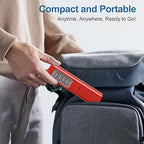 Battery-Free Digital Luggage Scale, 110lbs/50kg Portable Handheld Hanging Scale for Luggages, Suitcases, Backpacks & Bags, Easy Weighing for Travel, No Need Batteries (Red)