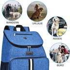 BAGLHER丨Dog Travel Bag, Airline Approved Pet Supplies Backpack, Dog Travel Backpack with 2 Silicone Collapsible Bowls and 2 Food Baskets