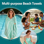 YSYJ 24 Pack Turkish Beach Towel 36"x71" Beach Towels Oversized Bath Towels Sand Free Quick Dry Turkish Towel Bulk Extra Large Pool Blanket Teal