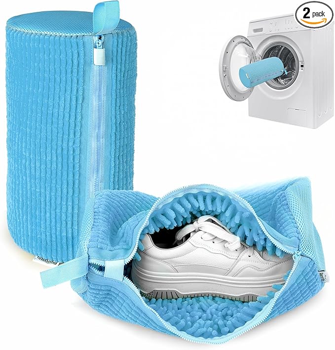 Shoe Washing Machine Bag - Set of 2 Shoe Washing Bags, 360° Deep Clean Shoes Laundry Bag, Reusable Shoe Bag for Washing Machine, Sneaker washing machine bags, Blue