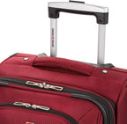 SwissGear Sion Softside Expandable Luggage – Carry-On Suitcase with 360 Degree Wheels & Retractable Handle – 21 Inch, Perfect for 1-3 Night Trips – Burgundy