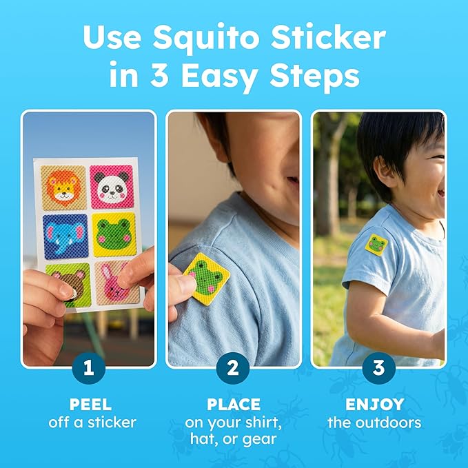 BugMD Squito Stickers Mosquito Repellent Patch Stickers for Kids (234 Patches), Safe & Effective Insect Repellent Patches for Toddlers, Kids, Camping, Beach & Outdoor Essentials