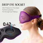 Sleep Mask for Lash Extensions - Blackout Eye Cover, 3D Contoured Sleeping Mask for Side Sleeper, Soft Memory Foam, Eye Masks for Travel, Airplane, Night(Cloud Black, Cloud Purple)