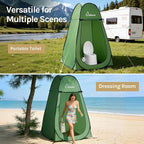 Wolfwise Pop Up Shower Tent, Portable Instant Changing Tent with Ventilation Window & Carry Bag, Privacy Bathroom Toilet for Beach, Camping & Outdoor, Width 47 ", Height 83 ", Green