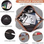 Wogarl 4PCS Weekender Bags for Women Large Overnight Weekend Travel Duffel Carry on Shoulder with Shoe Compartment Canvas Toiletry Bag for Travel Business Gym