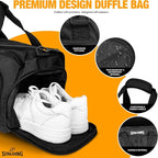 Spalding Gym Bag for Men & Women Duffle Bag with Wet & Shoe Compartment - 55L Capacity Large Workout Bags for Travel, Sports