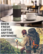 POLIVIAR French Press Coffee Maker, 12 oz Portable French Press with Mini Canister and Collection Bag, Double Wall Insulation & Dual- Filter Screen, Food Grade Stainless Steel for Coffee