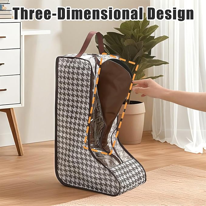 2 Pack Boot Storage Bag, Portable Dust Proof Boot Bags for Cowboy Boots, Shoe Cover Protector Bag for Boots Storage and Organizer Packing, Tall Boot Storage Carry Bag for Travel and Daily Use