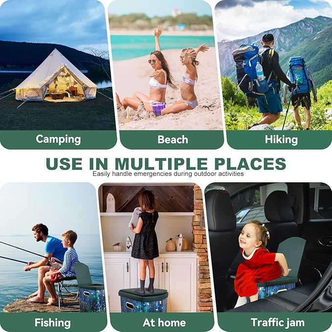 Ann Katy Upgrade XL Portable Toilet for Adults, Extra Large Portable Travel Floding Toilet, Camping Tall Toilets with Lid for Adults and Kids Compact Potty for Car,Hiking,Beach and Camping