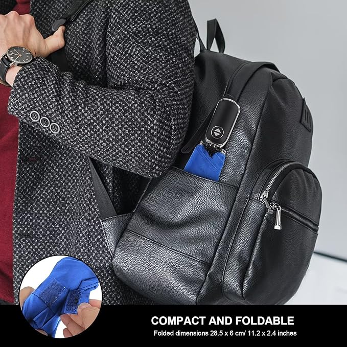 Compact Travel Umbrella for Purse - Flat Handle, Waterproof for Light Rain