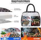 douyadady Lunch Bag Women/Men Lunch Box Women/Men (black+pink heart)