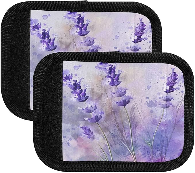 Qilmy Water Painting Wildflowers Luggage Handle Wrap 2Pack Luggage Identifiers Tag Comfort Handle Grips Cover for Stroller Suitcase Bag Airplane Travel Accessories797
